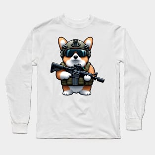 Tactical Corgi Long Sleeve T-Shirt